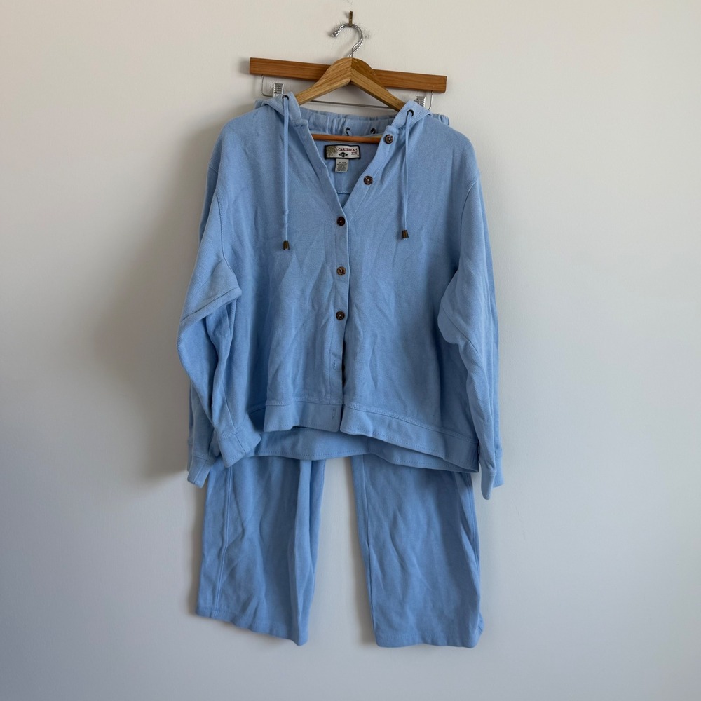 Caribbean Joe 100% Cotton Ribbed Sweater Knit Set